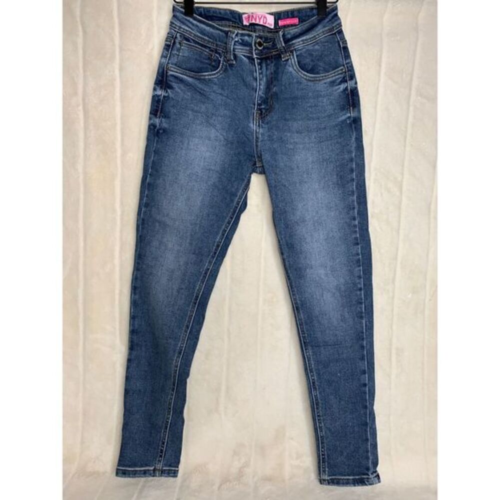 NYD New York‎ District Skinny Jeans Womens Sz 7 Blue Denim Stretch Acid Wash